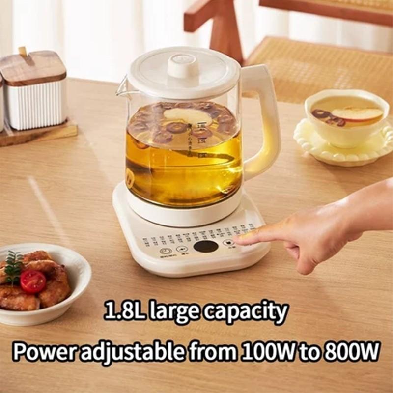 1,8 л Большая емкость Умный чайник для здоровья Бытовой Сохранение тепла Электрический стеклянный чайник Многофункциональный чайник