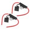 Car Inline ATC Style 80A Large Fuse Holder DC 8 Gauge 2 Set
