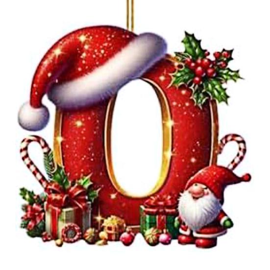 Красные инициалы Рождественские украшения 2D акриловые персонализированные гномы монограммный кулон с шапкой Санты 26 букв украшение для подвешивания на рождественскую елку