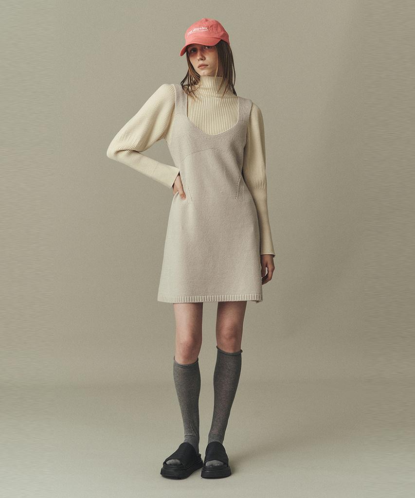 Awi Wool Blend Knit Dress_Light Gray