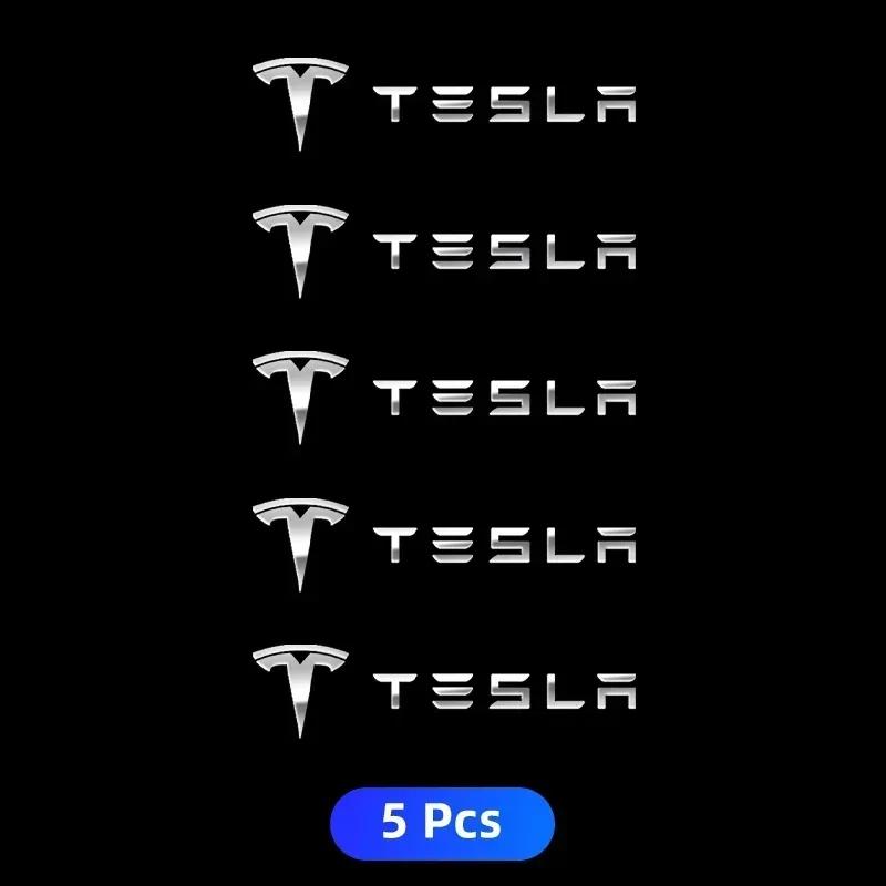 Автомобильная наклейка Tesla 10 шт. Автомобильная 3D-металлическая наклейка Наклейка на руль интерьера Для Tesla Model 3 Model S Model Y Roadster SpaceX A