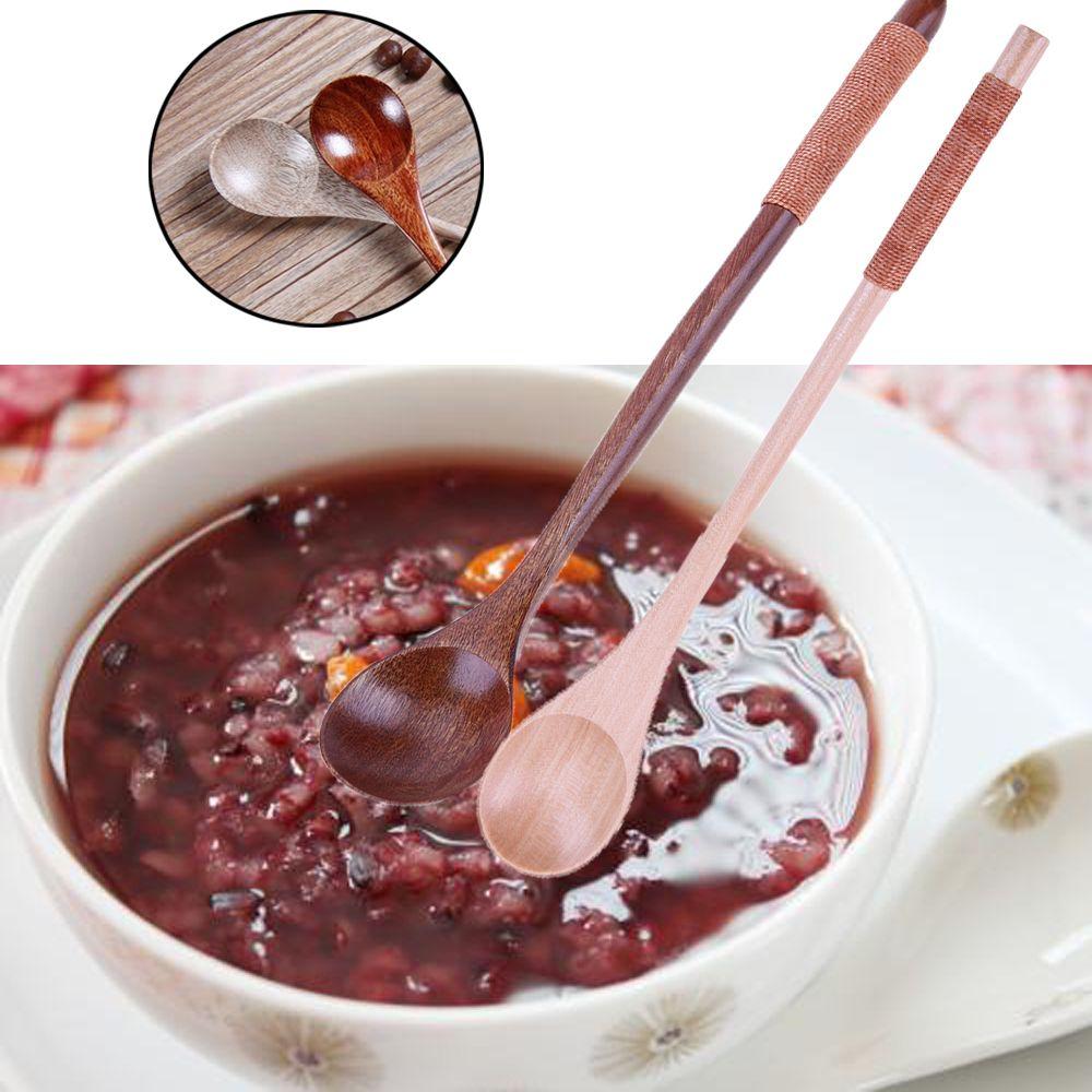 Home Living Kitchen Dining Tableware Rice Soup Wooden Spoons Kids Spoon Tea Scoops Long-handled