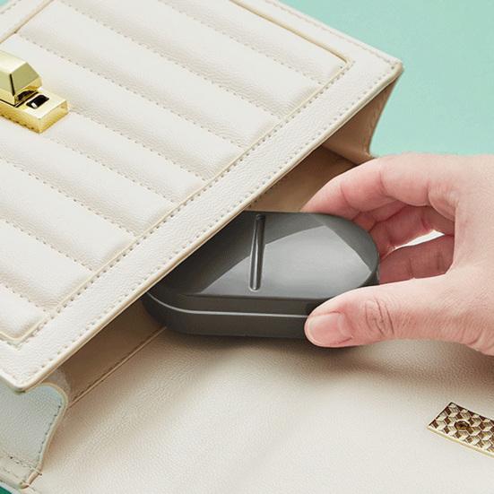 2-In-1 Portable Pill Cutter Box Food Grade Sharp Stainless Steel Blade Multi-functional Travel Capsule Tablet Storage Container Organizer