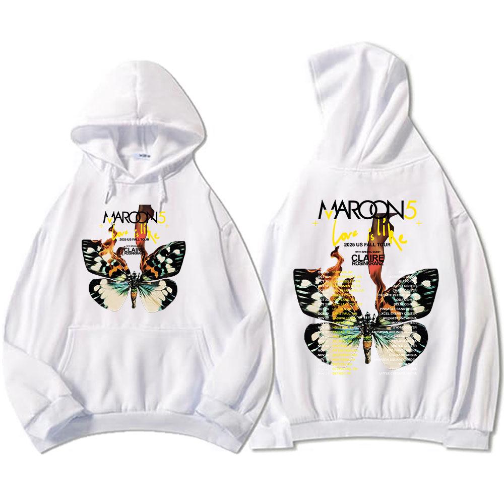 Love Is Like Tour Толстовки MAROON 5 Графические свитшоты с длинным рукавом Мужские худи с капюшоном Уличная одежда Хип-хоп Мужская толстовка