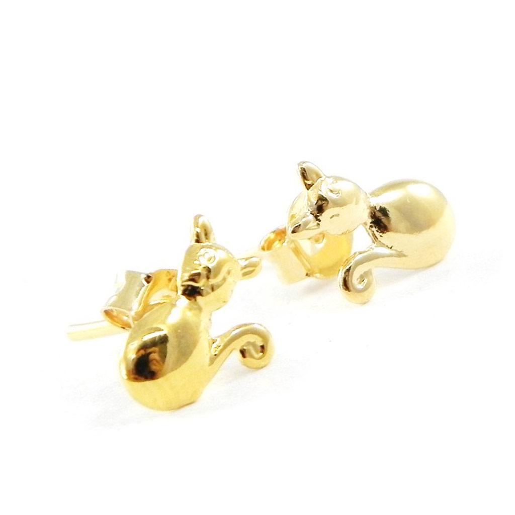 Les Trésors De Lily [B7578] - Gold Plated 'Cats' Earrings