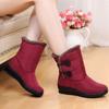 Зимние/осенние хлопковые сапоги для матери с плюшевой изоляцией, нескользящие короткие сапоги из водонепроницаемой ткани на плоской подошве, зимние сапоги на коровьей сухожильной подошве