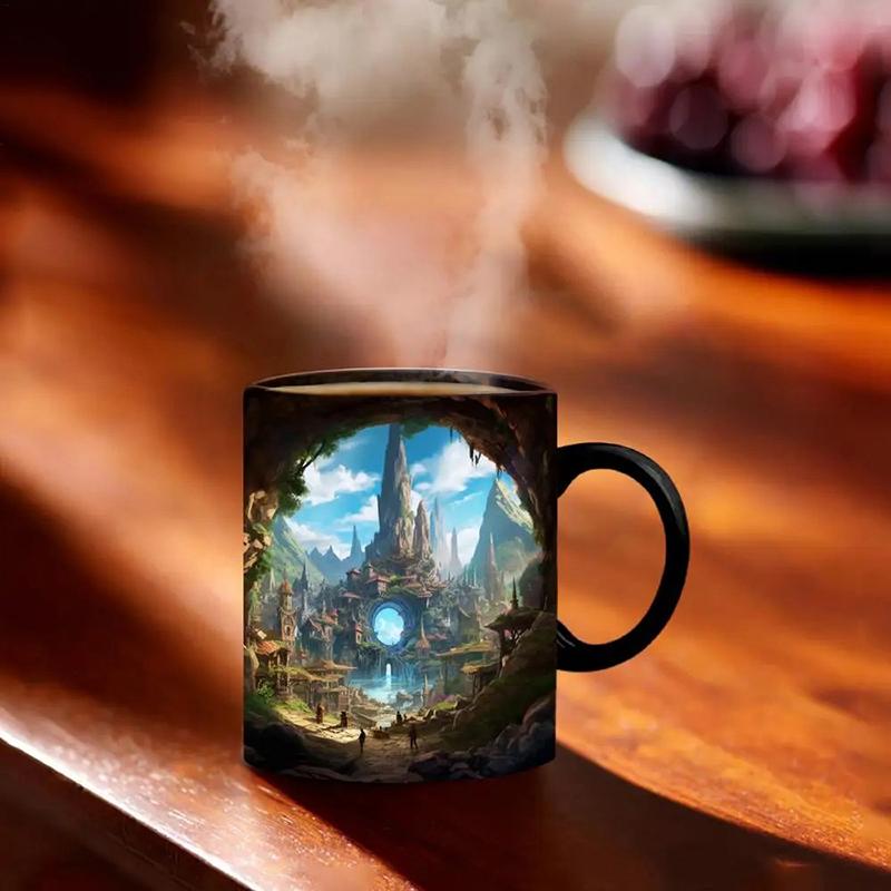 Творческая 3D кружка для книжной полки с космическим дизайном, керамическая кружка с 3D-эффектом, кружка для библиотечной полки, для любителей книг, 350 мл