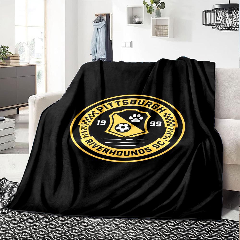 Pittsburgh Riverhounds Print Flannel Blanket High Quality Warm Comfortable Cover for All Seasons Perfect for Gifts Home Decor