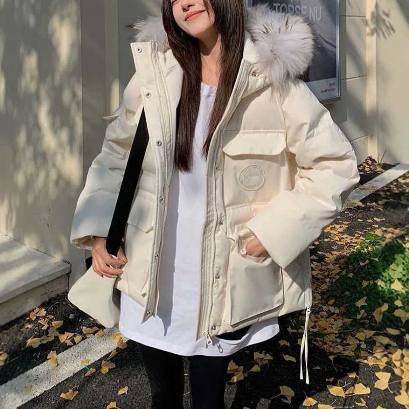 Womens Winter Parka Coat Korean Style Thick Warm Cotton Jacket High Street Look Plus Size