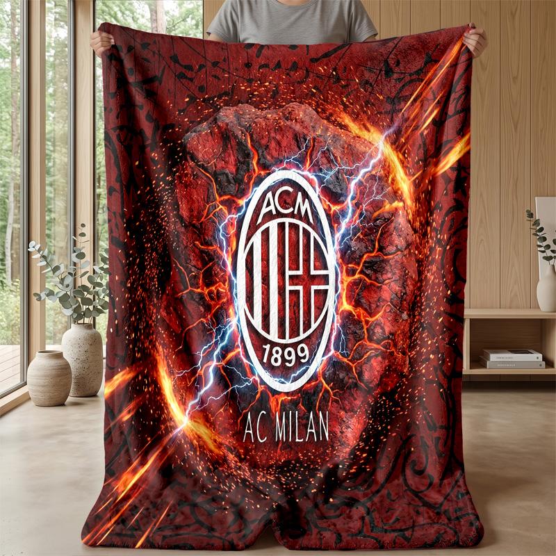AC Milan Theme blanket Soft Flannel Blanket Plush Throw Blanket Cozy Sofa Bed Blanket for Home Decor