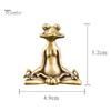 Puntos винтажная латунная сидящая статуя дзен-лягушки скульптура держатель для благовоний настольный орнамент