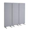 2FT Room Divider 3 Panels PET Polyester Soundproof Privacy Screen Grey