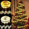 2023 New Year Xmas Christmas Decor Ribbon Lights Double Layer Copper Wire Ribbon Strings Lights For Weddings Christmas Tree Decorations