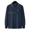 Long-sleeved T-shirt Men's Autumn Middle-aged Casual Polo Shirt Top Cotton Lapel