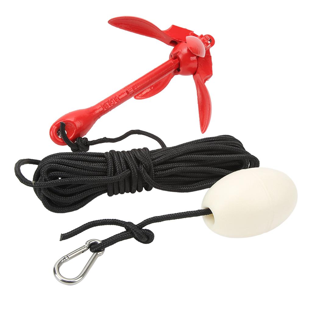 Якорь для лодки с 39,4-футовым буксировочным тросом, сумка для переноски, складной якорь-кошка из углеродистой стали для каяка на море