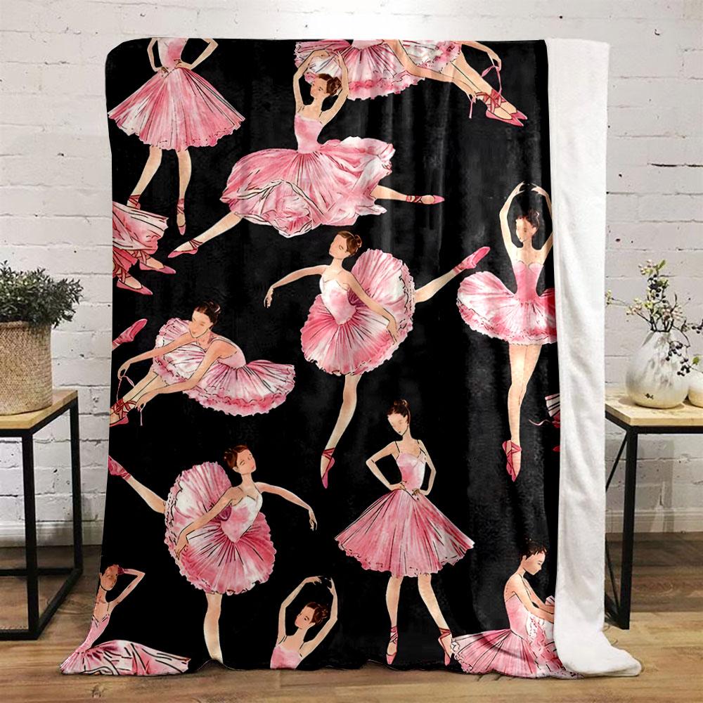 Ballet Girl Pink Blanket bedroom Blanket for Livingroom Couch lunch break Soft throw for Friend's festival Gift