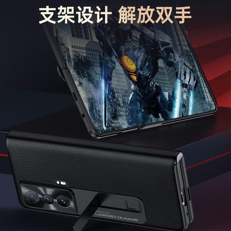 Full Coverage Foldable Phone Case Honor Magic V With Hinge Protection Stand Support Anti Drop Leather Cover