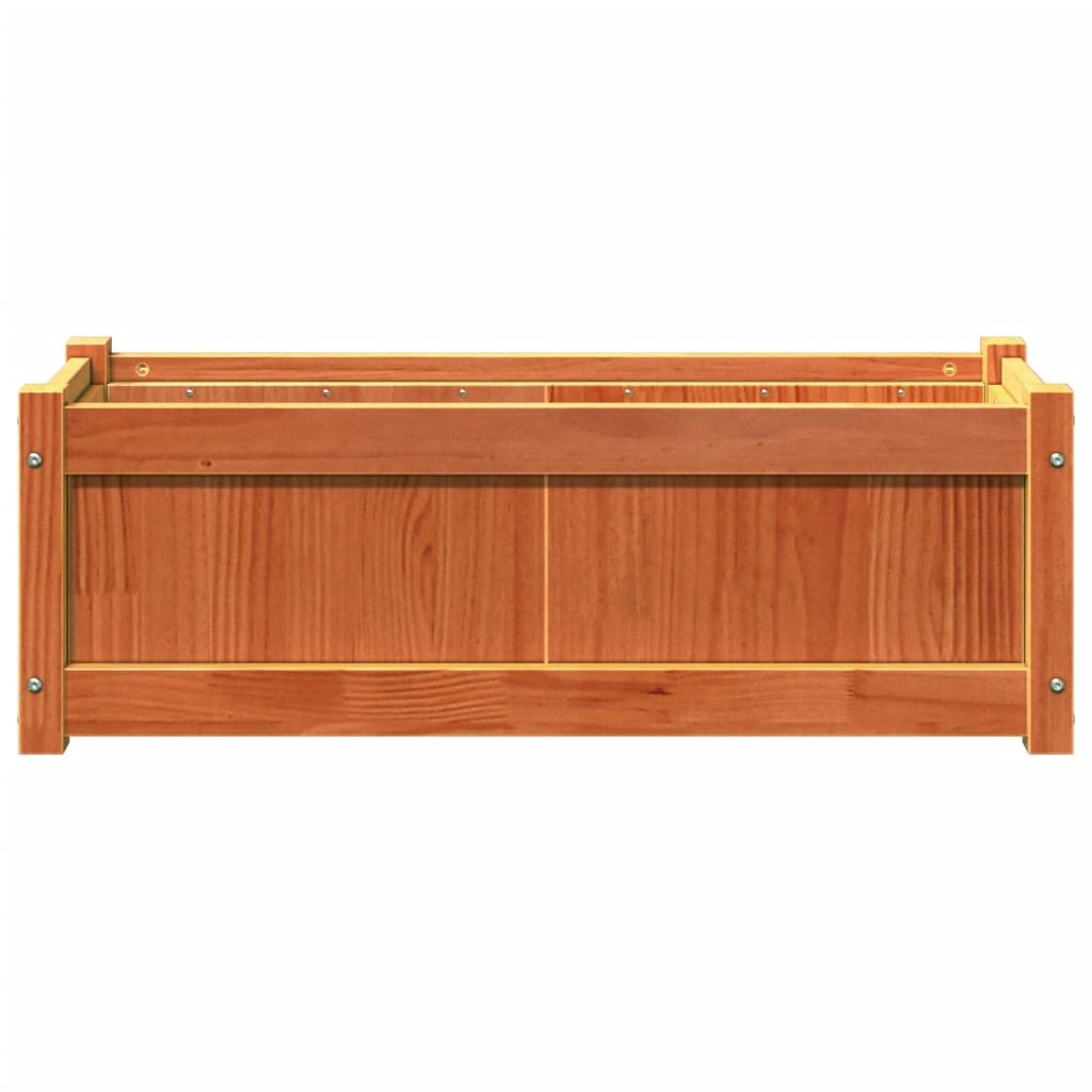 Vidaxl Donica Ogrodowa, Woskowy Brąz, 90X31X31 Cm, Lite Drewno Sosnowe