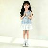Girls Summer Bow Blouse and Bloomer Skirt Two Piece Set