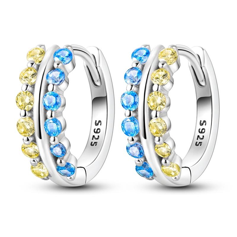 Hoop Earrings New silver 925 Rainbow, Shell, Women's Earrings Making jewelry For Women as Wedding Party Gifts