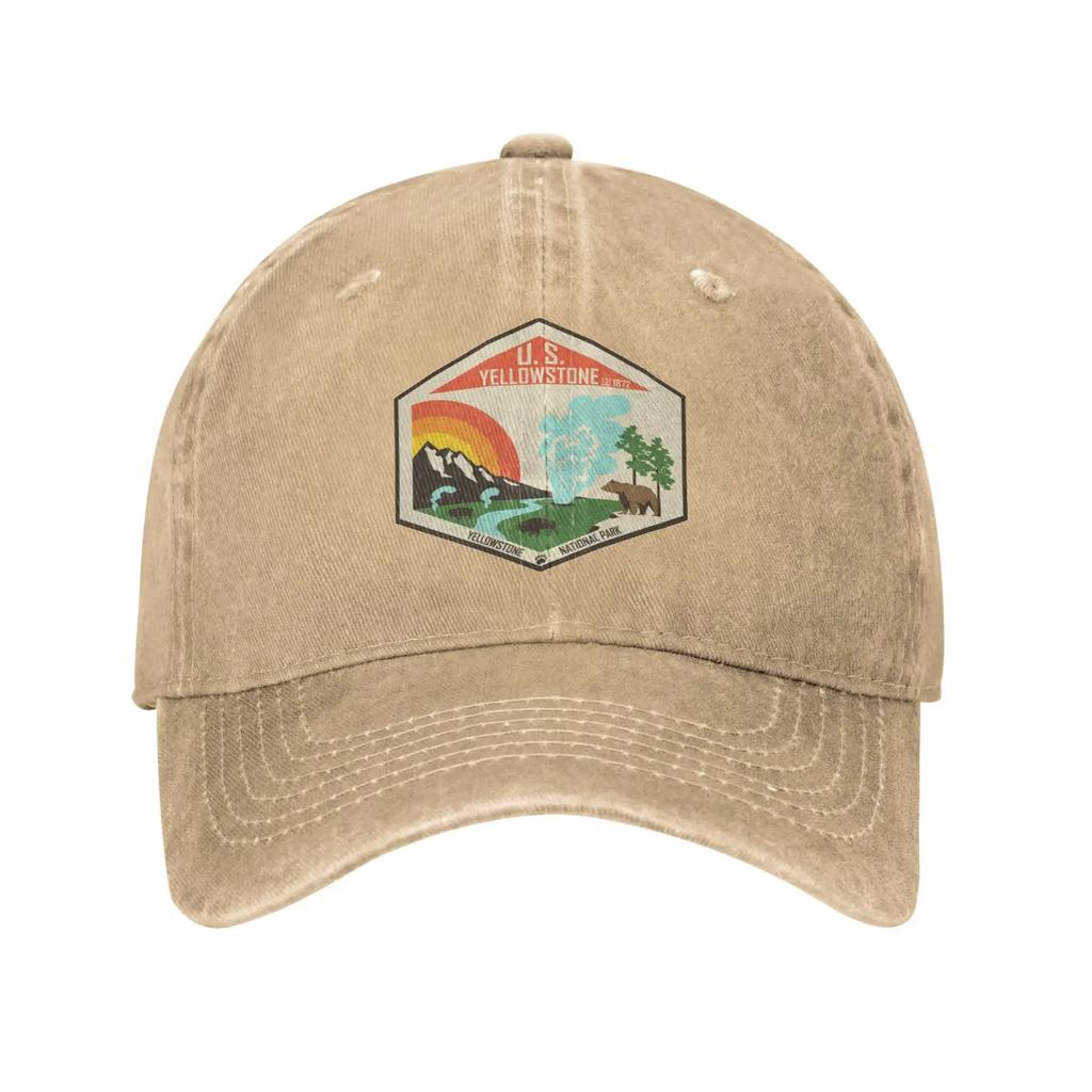 aVintage SW Yellowstone Baseball Cap for Men Women Distressed Denim Headwear Outdoor Summer Unstructured Soft Caps Hat