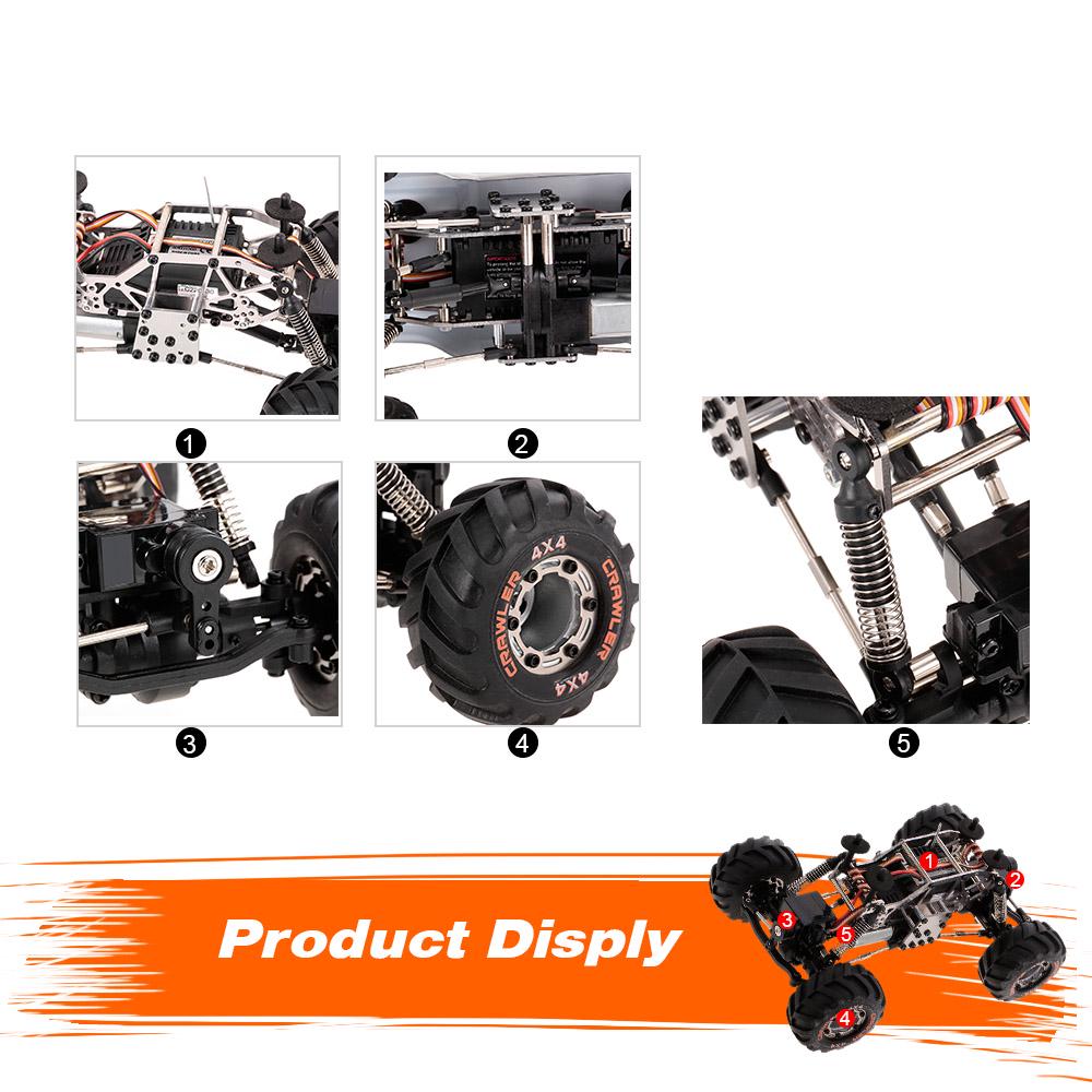 HBX 2098B 1/24, 2,4 ГГц, 4WD, 4WS, Devastator Rock Crawler RTR с двойным сервоприводом, внедорожный радиоуправляемый автомобиль