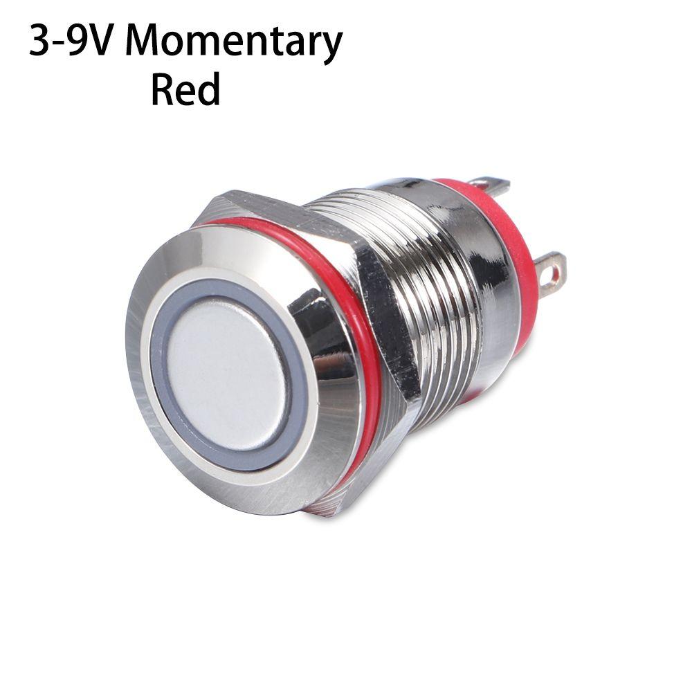 Waterproof Push 3V 5V 9V 12V 24V 110V 220V LED 12mm Metal Button Switch Momentary/Latching