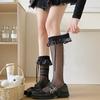 Summer Ultra-thin Transparent Knee Socks Women Stockings JK Sweet Girls Nylon Long Socks Bandage Bow Lolita Kawaii Ruffle Socks