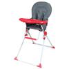 BAMBISOL Fixed High Chair - From 6 Months - Mixed - Grey and Red - PVC Seat - Removable and Adjustable Tray