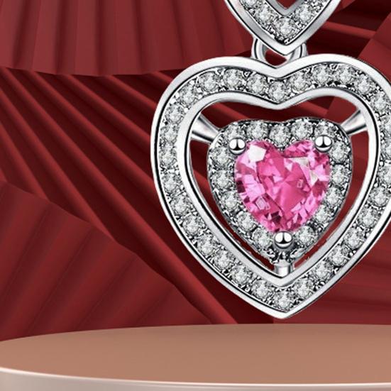 Женское ожерелье с подвеской в виде полого сердца, мерцающие стразы, регулируемая длина, украшения на шею, ежедневно