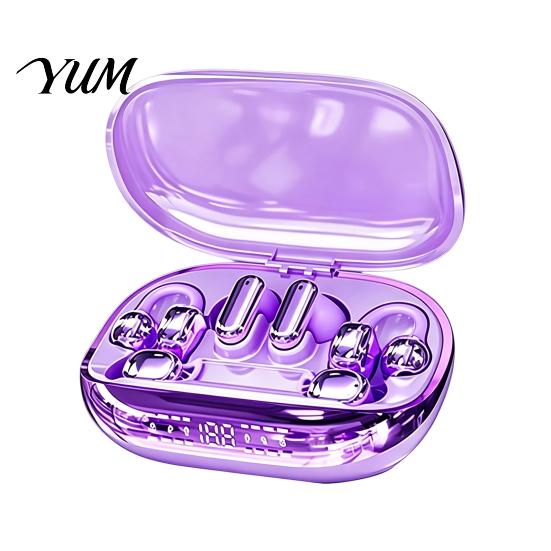 Portable Charging Case with Digital Display 3-in-1 Wireless Earbuds Chargeable Power Bank Case, 3 Pairs Interchangeable Clip/in-Ear/Sleep Adjustable