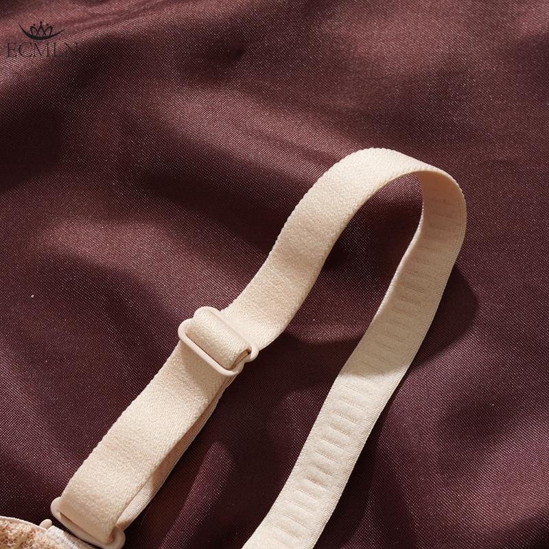 Sexy Women Ultra-thin Strapless Underwear Anti-slip Invisible Soft Breathable Bra Lace Steel Ring Push Up Bra