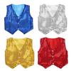 Kids Boys Girls Sequins Jazz Dance Show Vest Waistcoat Hip-Hop Costumes