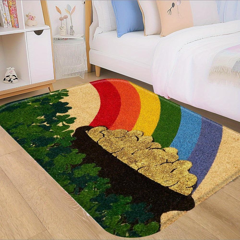 1PC Rainbow Pattern Kitchen Rugs Non-Slip Home Door Mats Pop design Bathroom Rug Bath Mat Carpet for Home Sink Laundry Decor