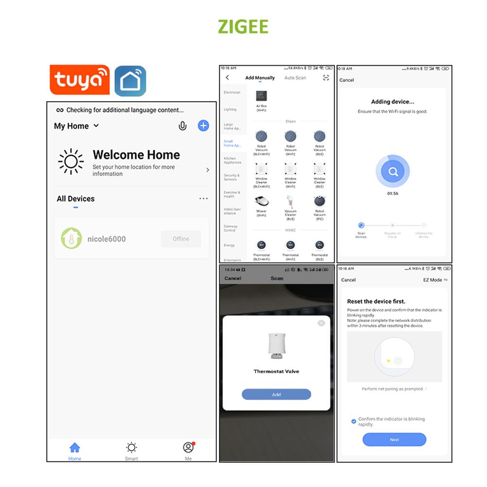 Tuya Zigbee TRV термостатический клапан светодиодный экран дисплея умный дом бытовая температура жизни