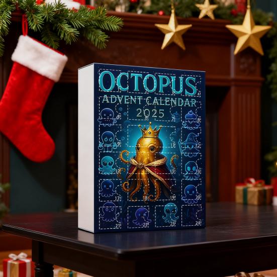 Календарь Адвента Caw-F 2025 Куриные украшения 24-дневная коробка для отсчета времени Подвесной декор для рождественской елки Многофункциональное праздничное украшение для детей