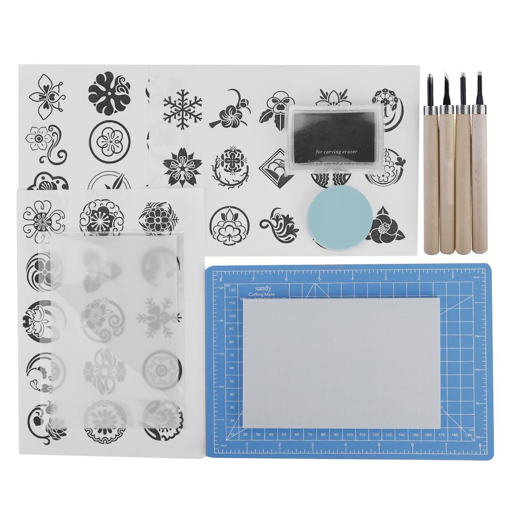 Резиновый штамп для резьбы по дереву, набор для ручной работы, набор инструментов для ручной скульптуры