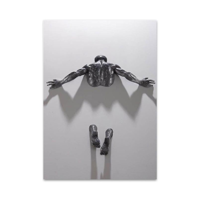 Абстрактная статуя, рисунок на холсте, визуальные 3D эффекты, плакаты, принты, настенная художественная картина для гостиной, домашний декор, подарок Cuadros