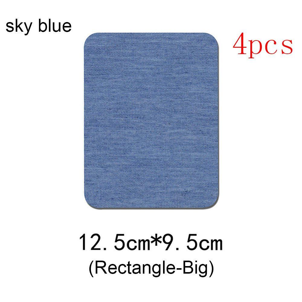 4Pcs New Applique Pants Knee Elbow Jeans DIY Iron-on Fabric Patch