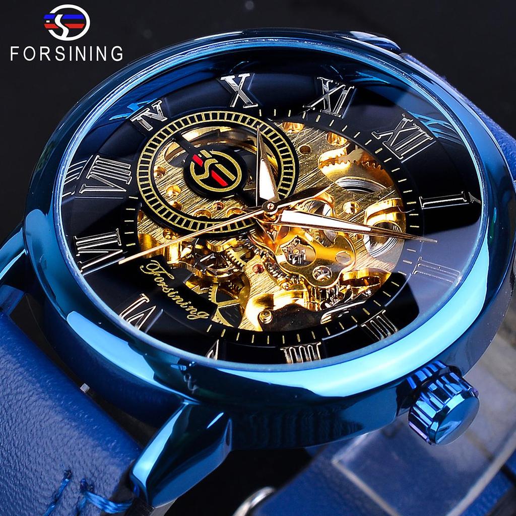 Роскошные мужские часы люкс класса фирмы Forsining, 3D дизайн