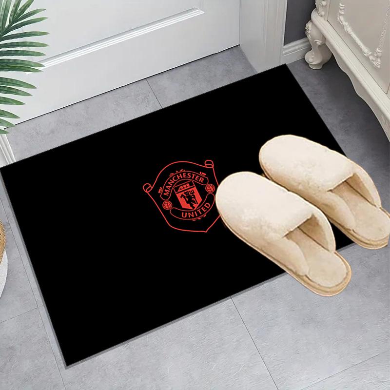 1PC Manchester Crest Floor Mat for Living Room, Game Rooms, Office, Bedroom, Office Floor Mat Playful Design, Christmas fan gifts