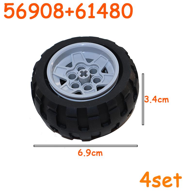 56908 41897 52985 61480 69909 69912 45982 18450 Колеса Шины Автомобиль Грузовик Ступица Технические Кирпичи MOC Мотоцикл Строительные Блоки