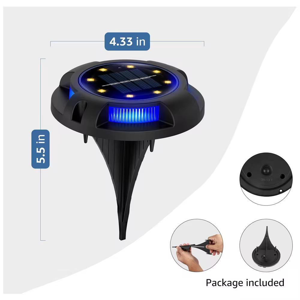 12 светодиодный солнечный грунтовый светильник, встраиваемый светильник, уличный водонепроницаемый многоцветный, для наружного освещения, на солнечной энергии, для украшения сада, двора, газона, дорожки
