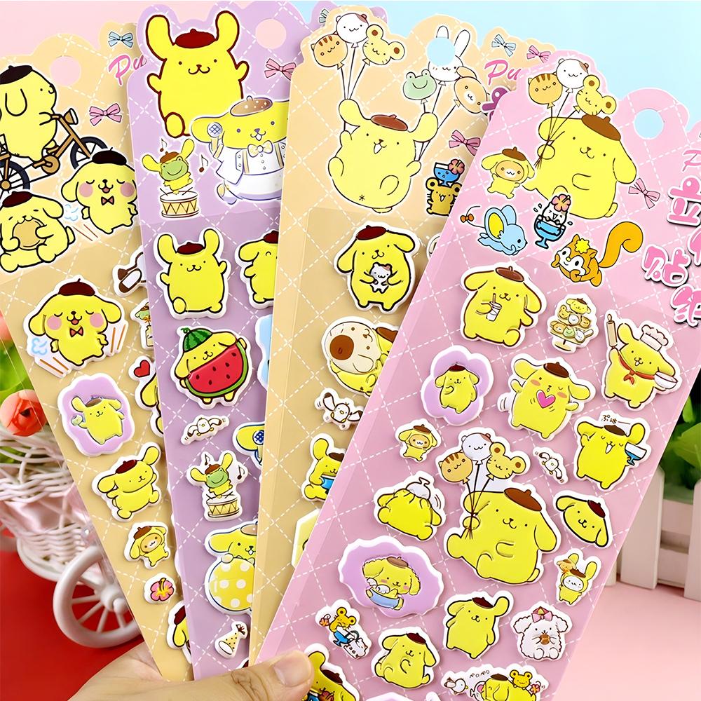 Kawaii Sanrio 3D Puffy Stickers Cute Anime Kuromi My Melody Cinnamoroll Bubble Sticker Decorative Luggage Laptop Decals Toy Gift