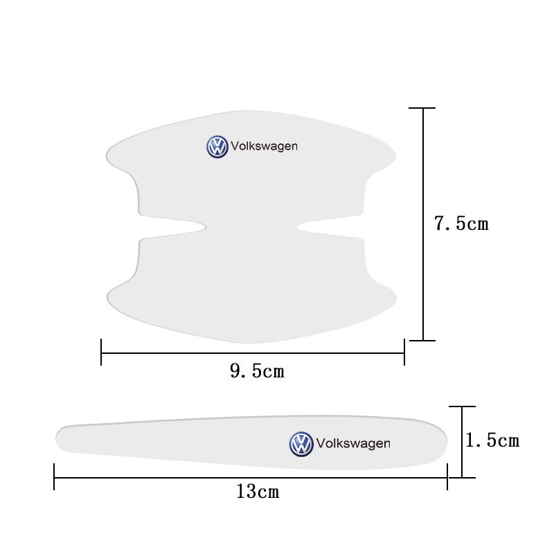 Valve Stems Caps 8Pcs Car Door Handle Sticker TPU Protective Film Decals Accessories For Volkswagen VW RLine R Golf Amarok T5 TiBR1