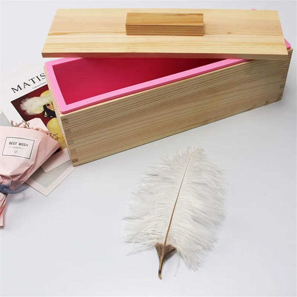 with Wooden Box and Lid Loaf Mould Rectangle Toast Mold Baking Tool Silicone Soap Mold Cake