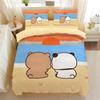 Мультяшный пододеяльник с медведем пандой, милый комплект постельного белья с медведем Бубу Дуду, мягкий полиэстер с 3D цифровой печатью, пододеяльник и наволочка