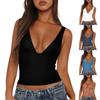 Women's Sexy Tank Top Slim Deep V Backless Yoga Running Fitnesls Cothing