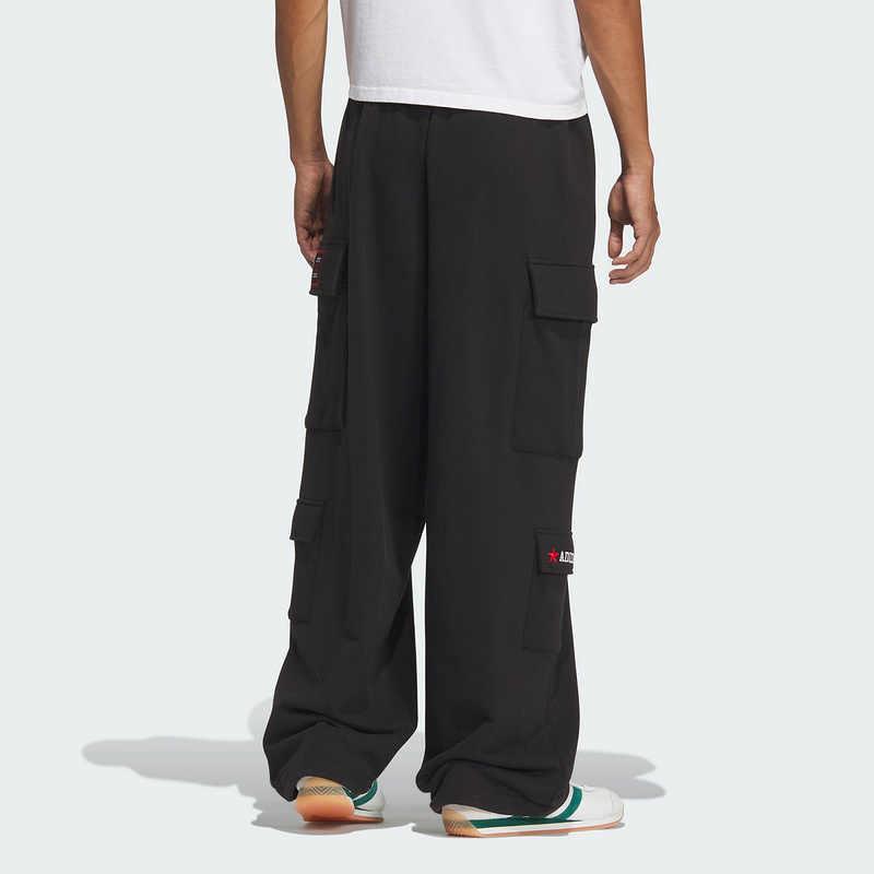 adidas Оригинальные брюки Bbrtr, кружевные, однотонные, свободные, спортивные, карго, унисекс, черные, JN0769