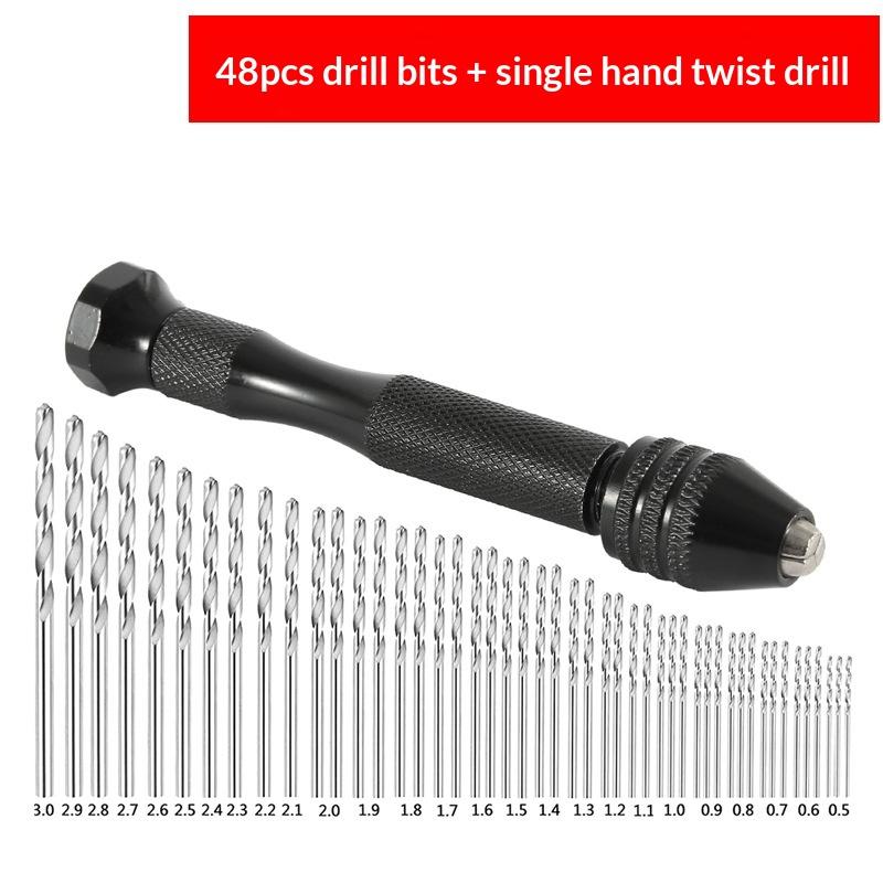 0.5-3.0Mm Hand Drill Set Mini Aluminum Hand Drill Bit Jewelry Craft Hand Manual Drill Woodworking Tools Drill Bit Dropship